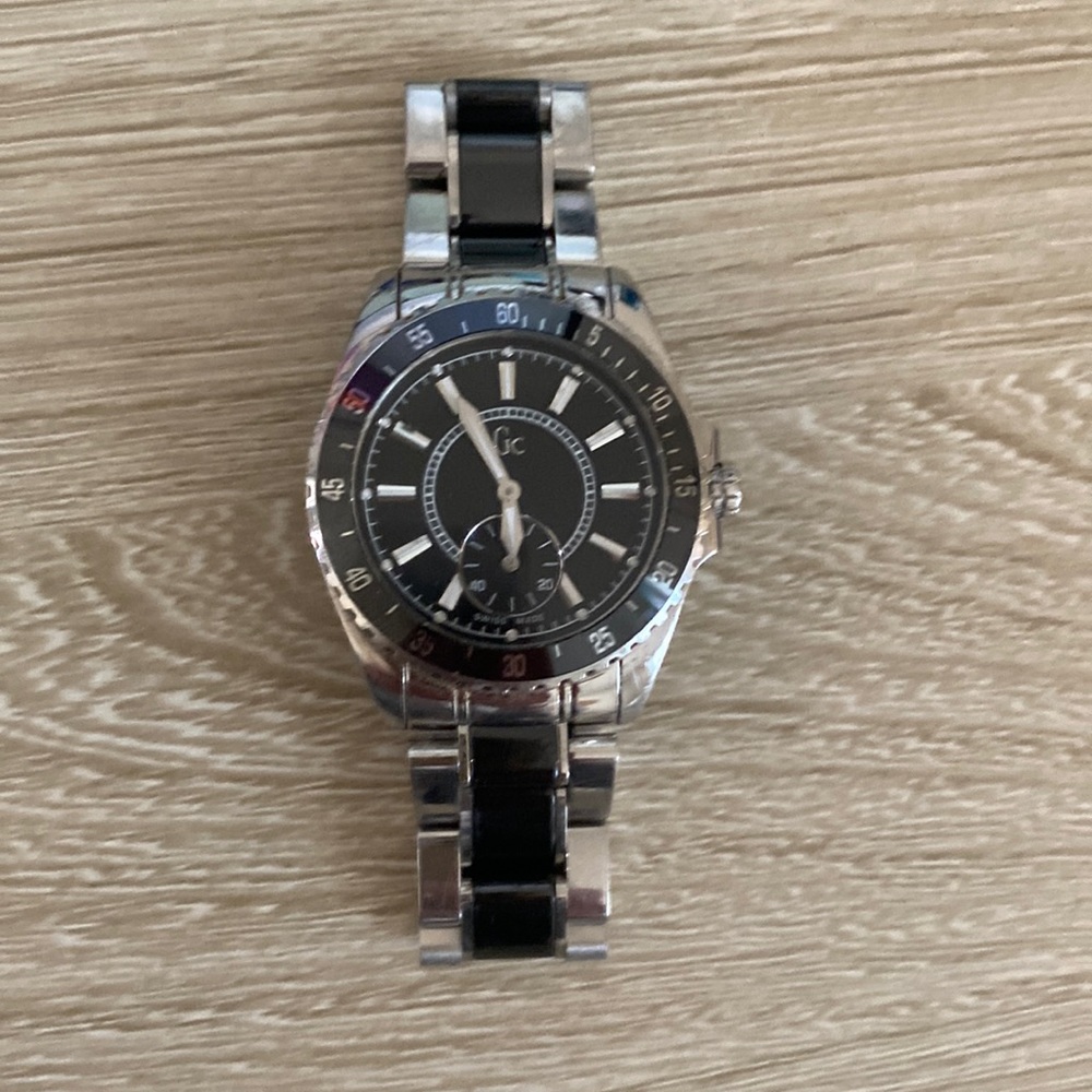 Guess Collection Black/Silver Swiss Made Watch